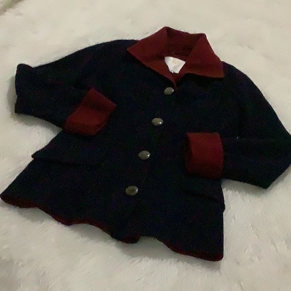 Carolyne Roehm 100% wool blue coat - Picture 2 of 7